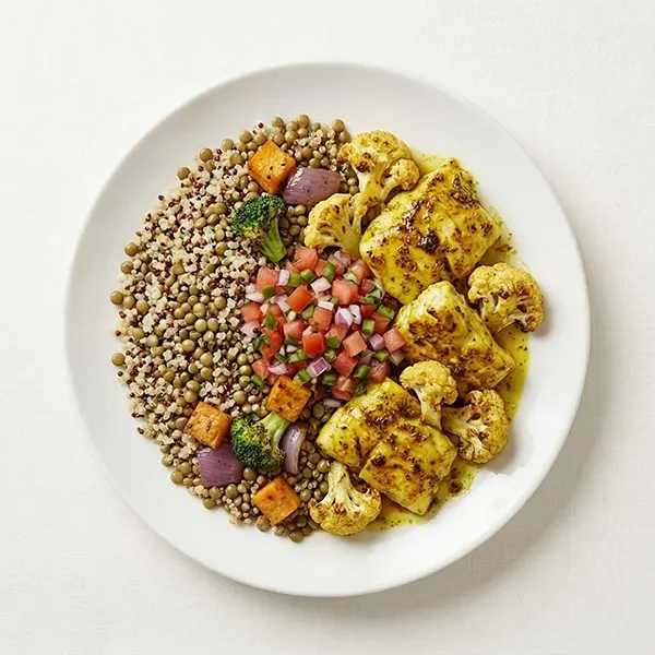 Zaatar Turmeric Fish Bowl with Quinoa and Roasted Cauliflower